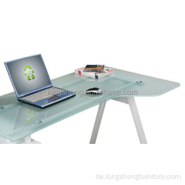 Computer-Schreibtisch Glas-Desktop-Bürotisch mit 3 Schubladen